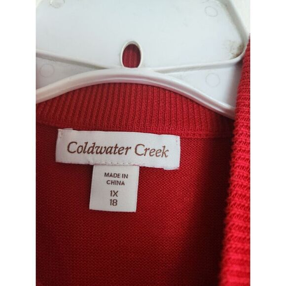 Coldwater Creek Women Red Silk/Cotton Blend Sleeveless Mock Neck Sweater size 1X - Picture 4 of 7